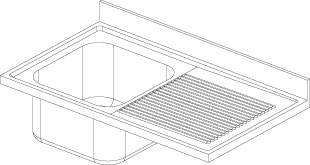 1 tub wash-tub - Right drain board F.lli Perin